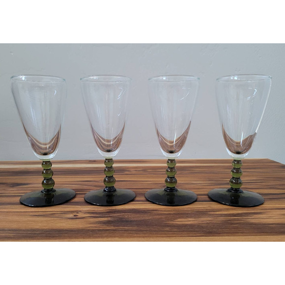 libbey Other - 4 Juice Glass Knob Hill Olive Green